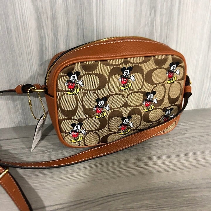 Disney X Coach Mini Jamie Camera Bag In Signature Jacquard With Mickey Mouse PfwX33KC4