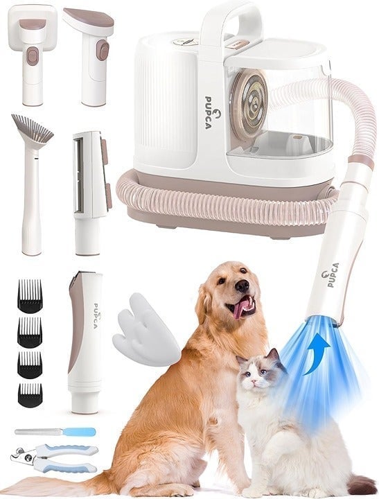 Dog Grooming Kit 5 in 1 Pet Vacuum Hair Remover pJ3Nedo1d