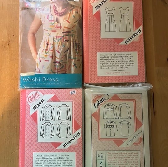 Lot of 4 Indie Sewing Patterns - UNCUT new in package Colette patterns OtpyXclGu