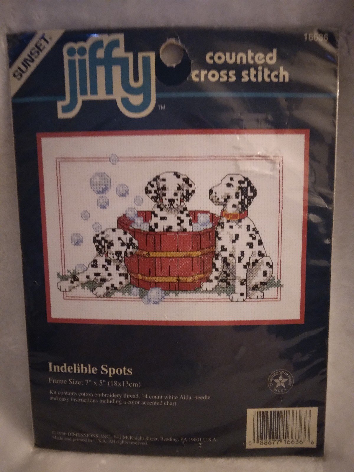 Jiffy Indelible Spots Dalmation Cross Stitch Kit K9t9c6Icg