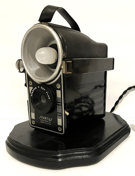Handmade Found Object Lamp Lightlight - Spartus Flash Camera iVlIlrBA3