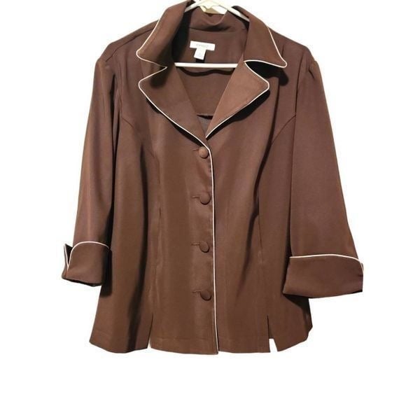 Dress Barn collared button dressy office formal blazer set size 1X / 14 lil2uipXQ