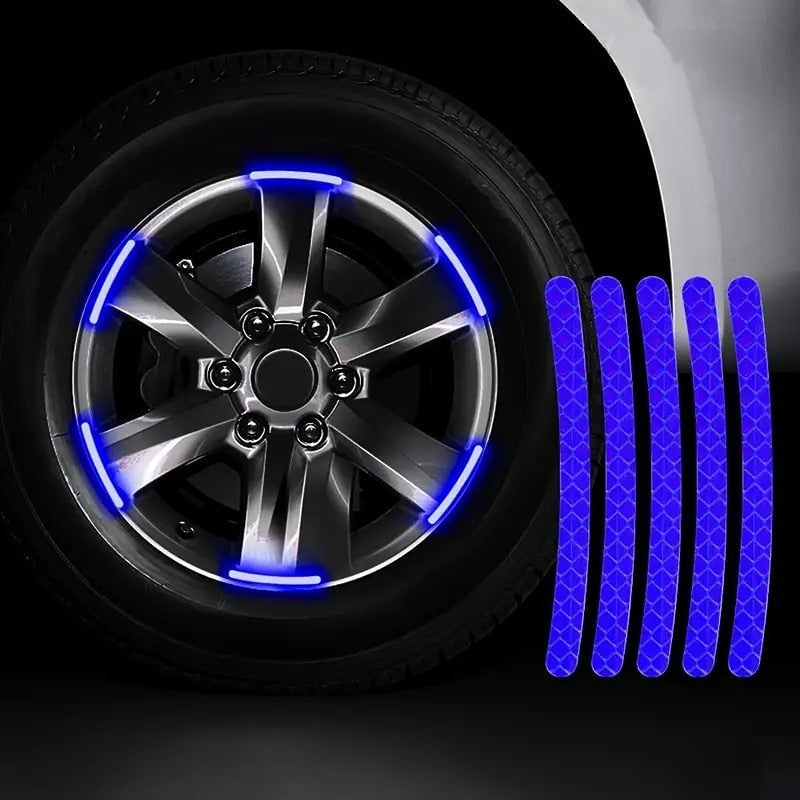 Car Wheels Modified Stickers Reflective Blue Color 20 Pieces h8PNtI1sX