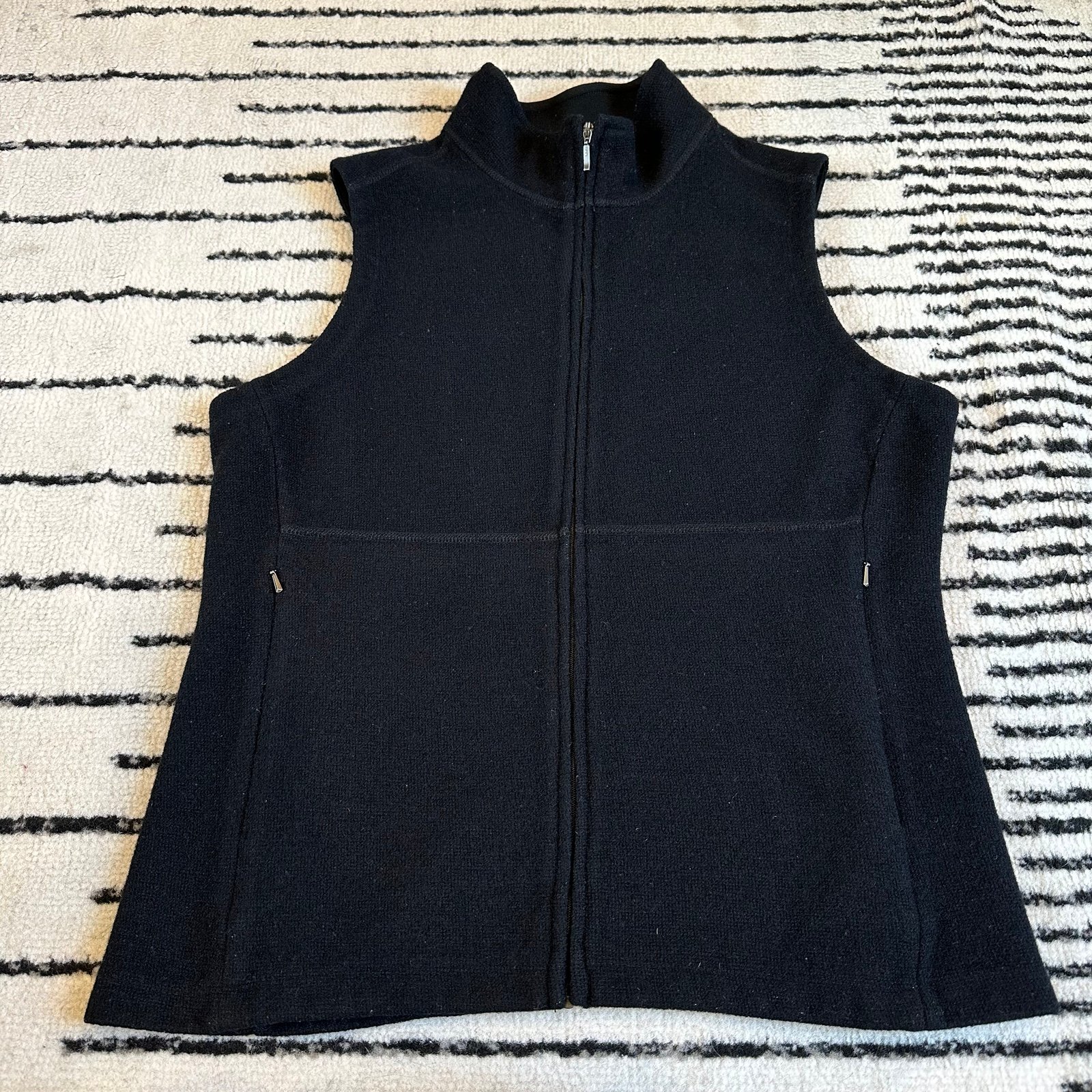 Ibex Full Zip Merino Wool Sweater Vest Women´s Size Medium Black IVvYR928N