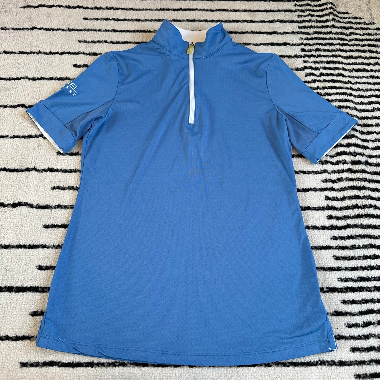 Kastel Denmark Women´s Blue Short Sleeve 1/4 Zip Shirt Top Size Medium jhKgpgfaz