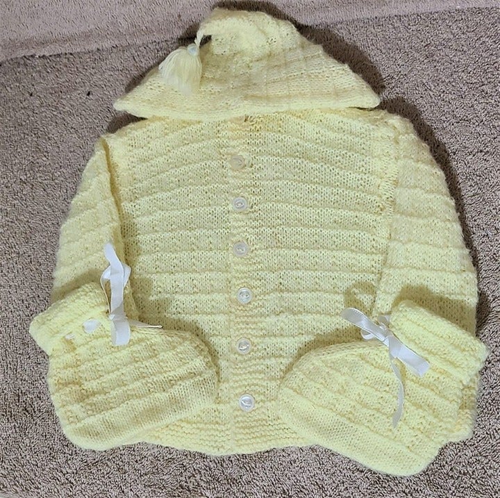 Sweaters Booties Infant Baby Hand Knitted Yellow jg7Qku0u4