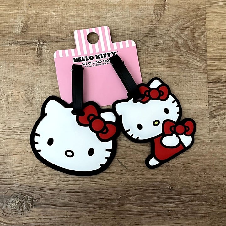 HTF NWT Hello Kitty Rubber Luggage Tag Set jhgifdwqS