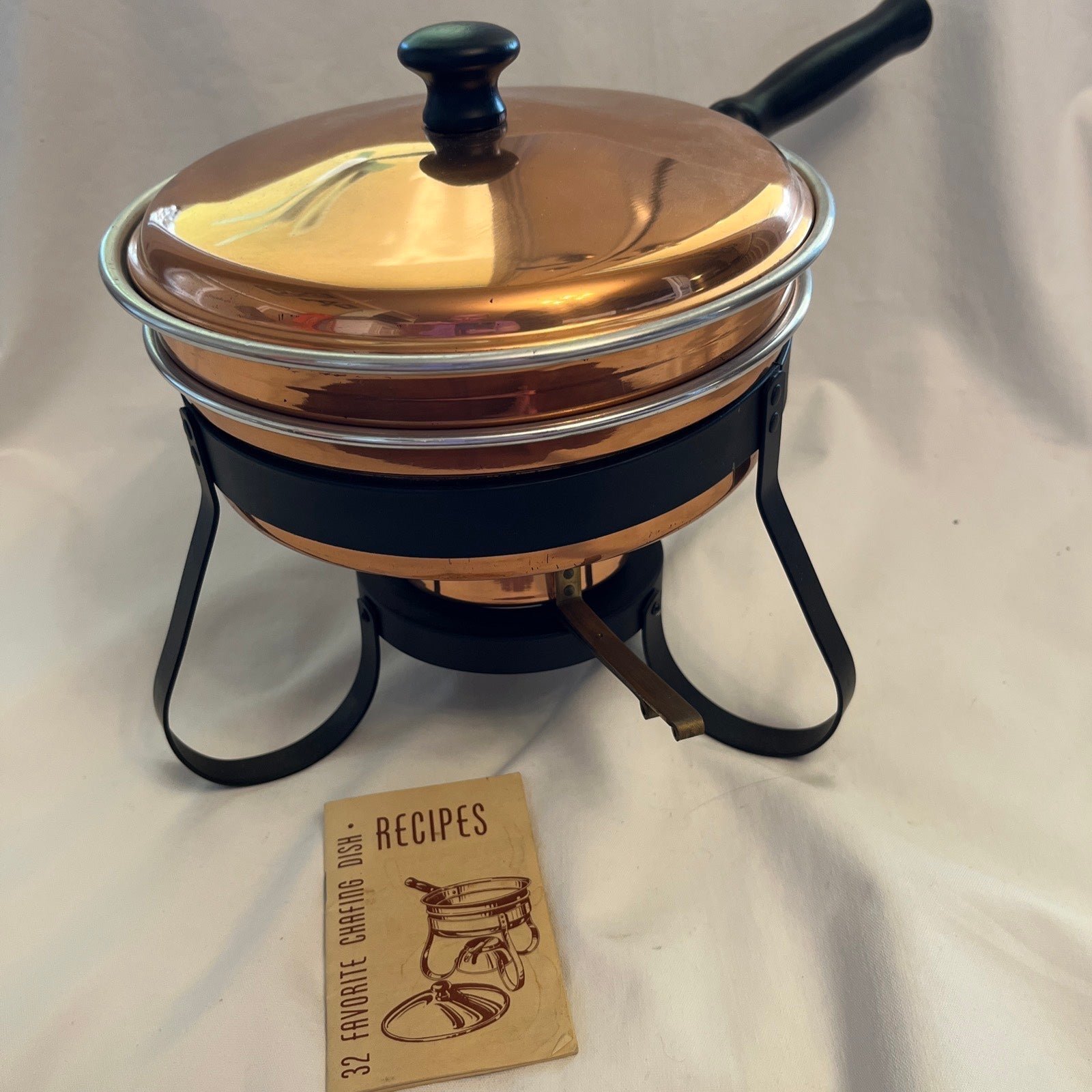 Vintage Colonial Copper & Brass Wares Chafing Warmer Dish Fondue Buffet jXuIP02VV