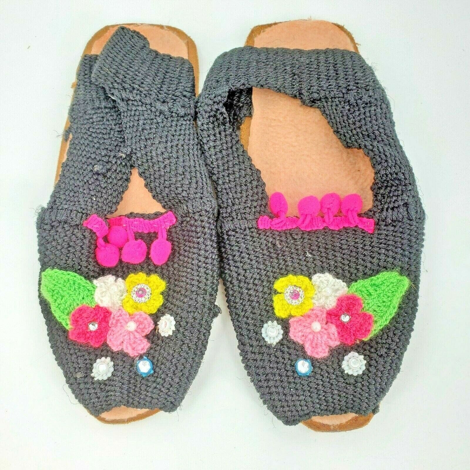 Authentic Handmade ALPARGATA Embellished Crochet Made in Venezuela Kid Girls 1.5 gvAOjUSRq