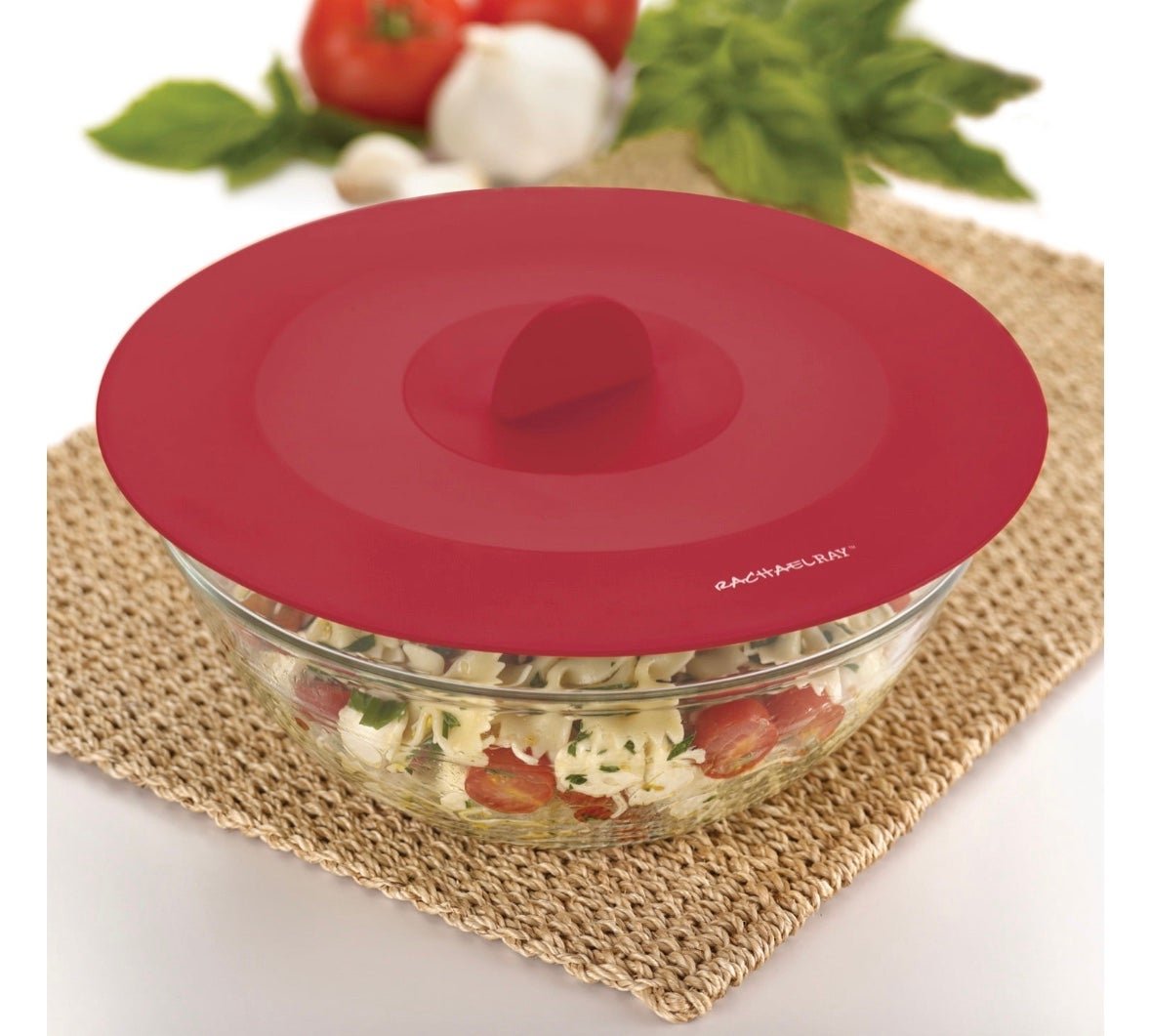 Set of 3 Rachael Ray Red Silicone Suction Lid Bowl Lid Pot Lid hpllJGWJZ