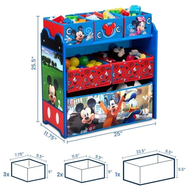 Disney Mickey Mouse 6 Bin Design and Storage Toy Organizer---bvck IDR0tpfm5