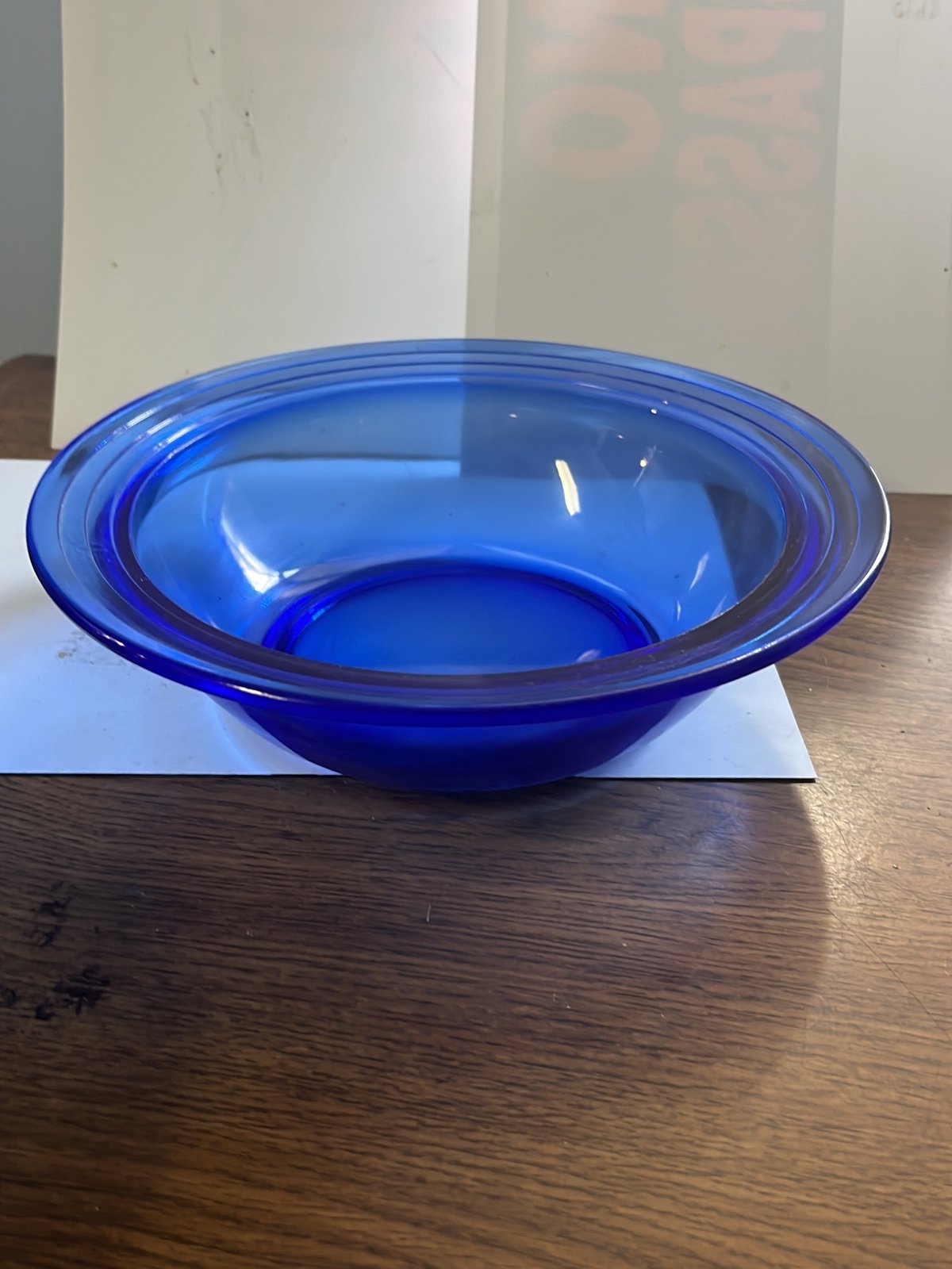 Hazel Atlas 9” Moderntone Cobalt Blue serving dish NGHitXoLy