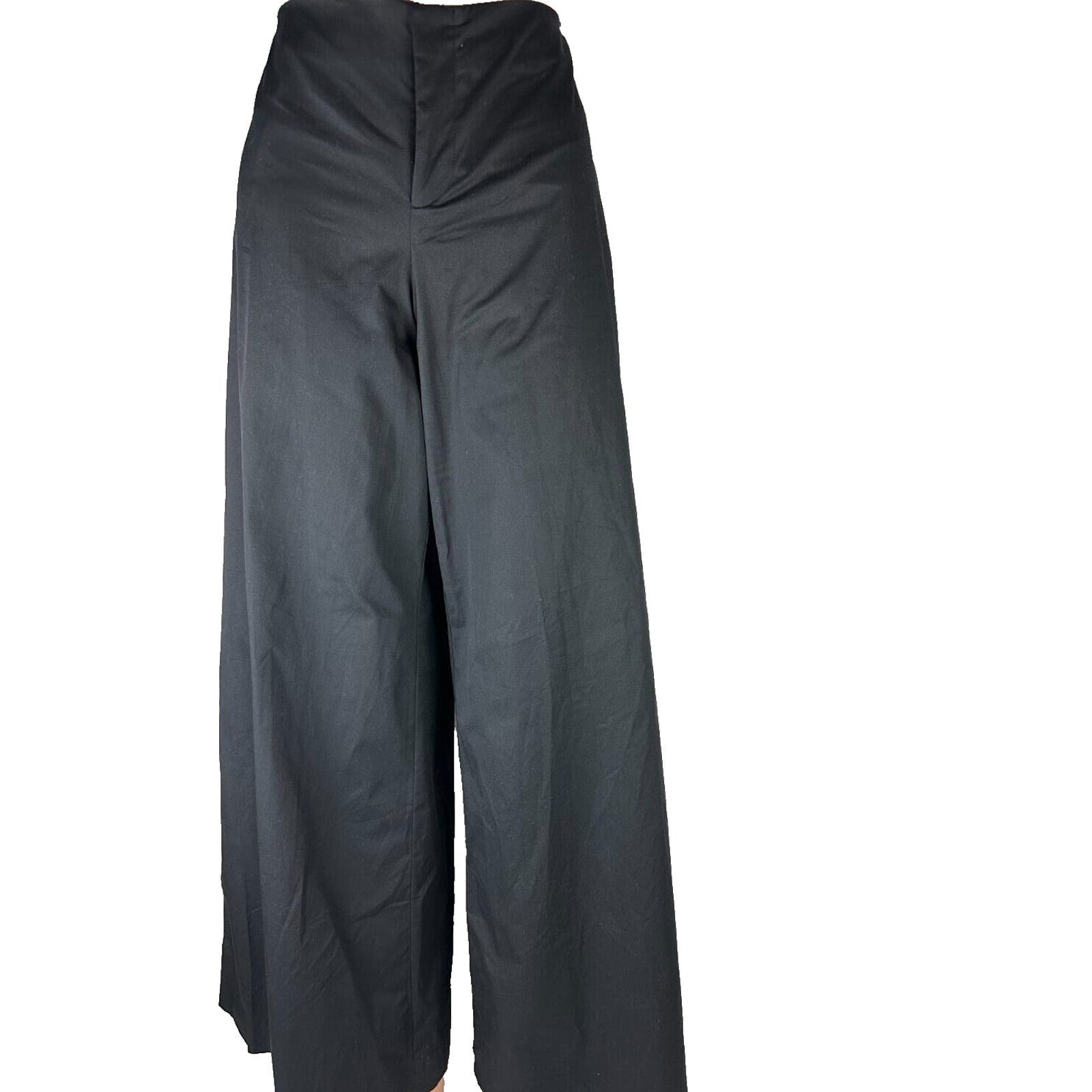 ZARA WIDE LEG FLOWING PALAZZO PANTS HIGH-WAIST BLACK SMALL New With Tags QYHoXY1I0