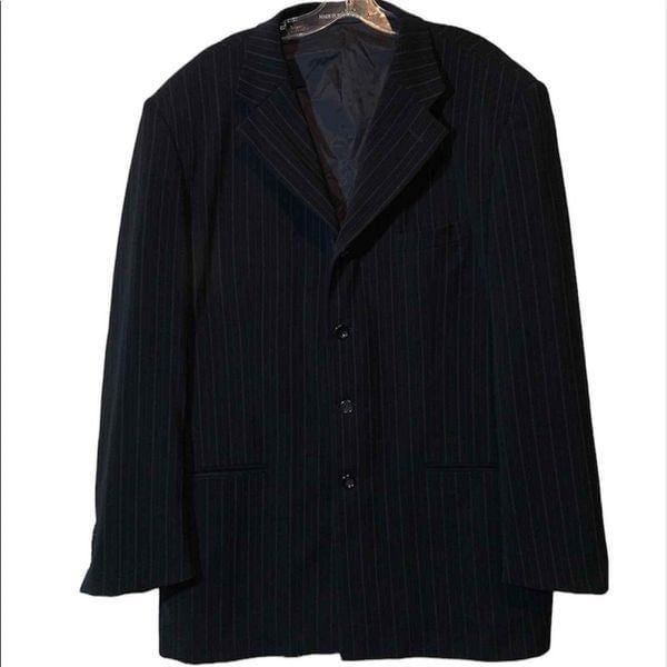 Veronelli Dress Jacket Mens 44 Black Pinstriped   Button Lined Oldmoney Heritage QGIMWF90A