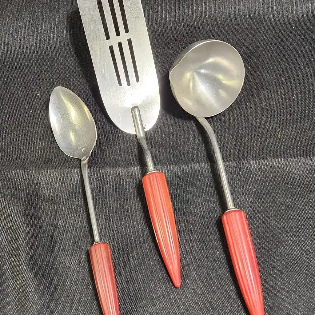 Androck Stainless Kitchen Utensils - Red Marble LTc9UjxvN