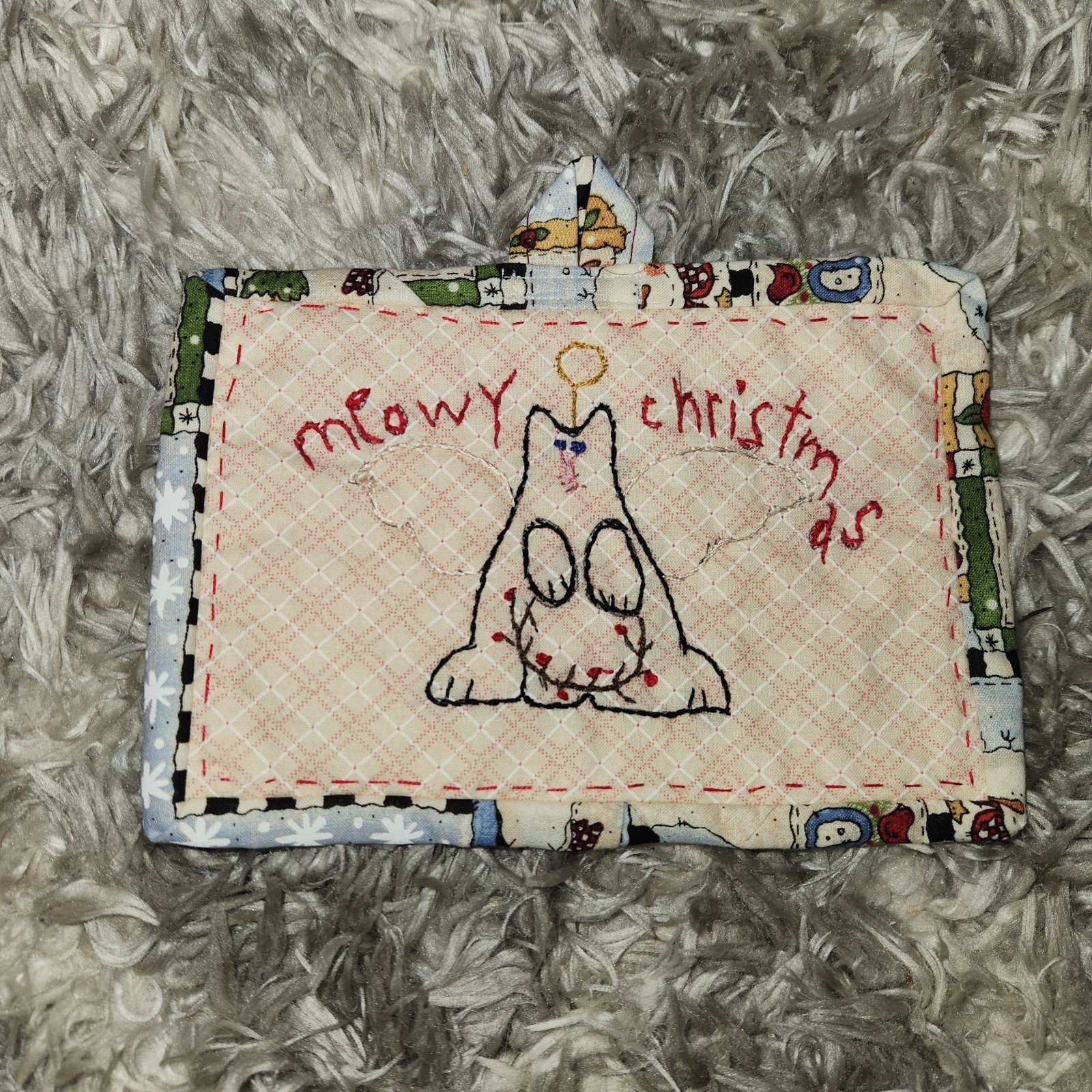 Quilted Embroidered Wall Hanging Miowy Christmas 8