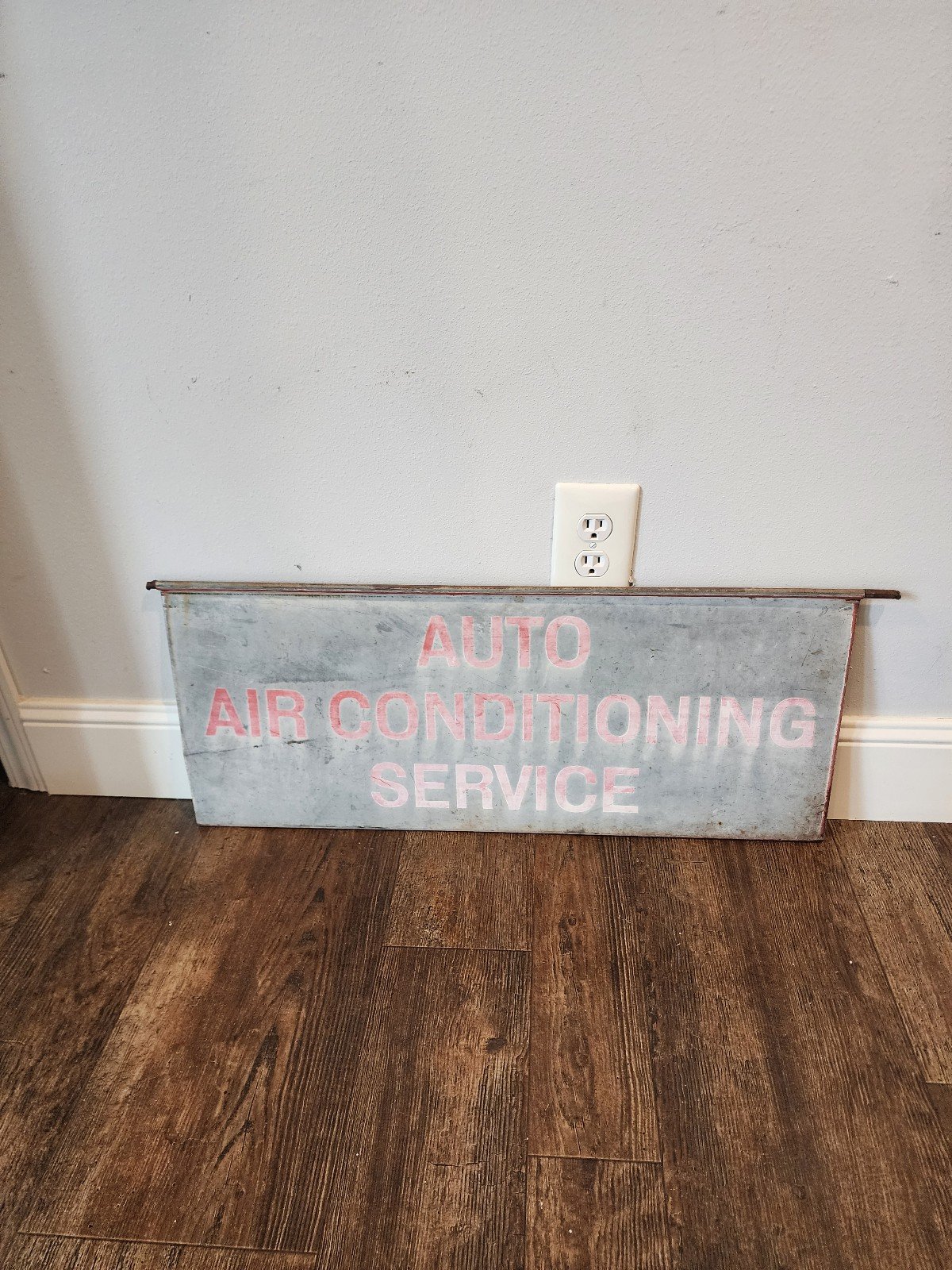 VINTAGE DOUBLE SIDED Metal Auto, Air Conditioning Service Station Sign 28