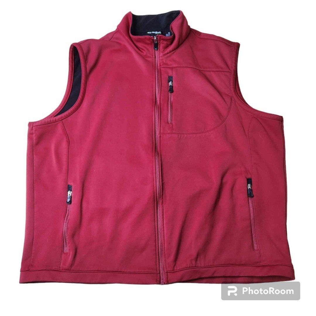 Bolle Golf Storm Mens XL Full Zip Vest Stretch Pockets Maroon Red Fleece Lined KVrpk3lkC