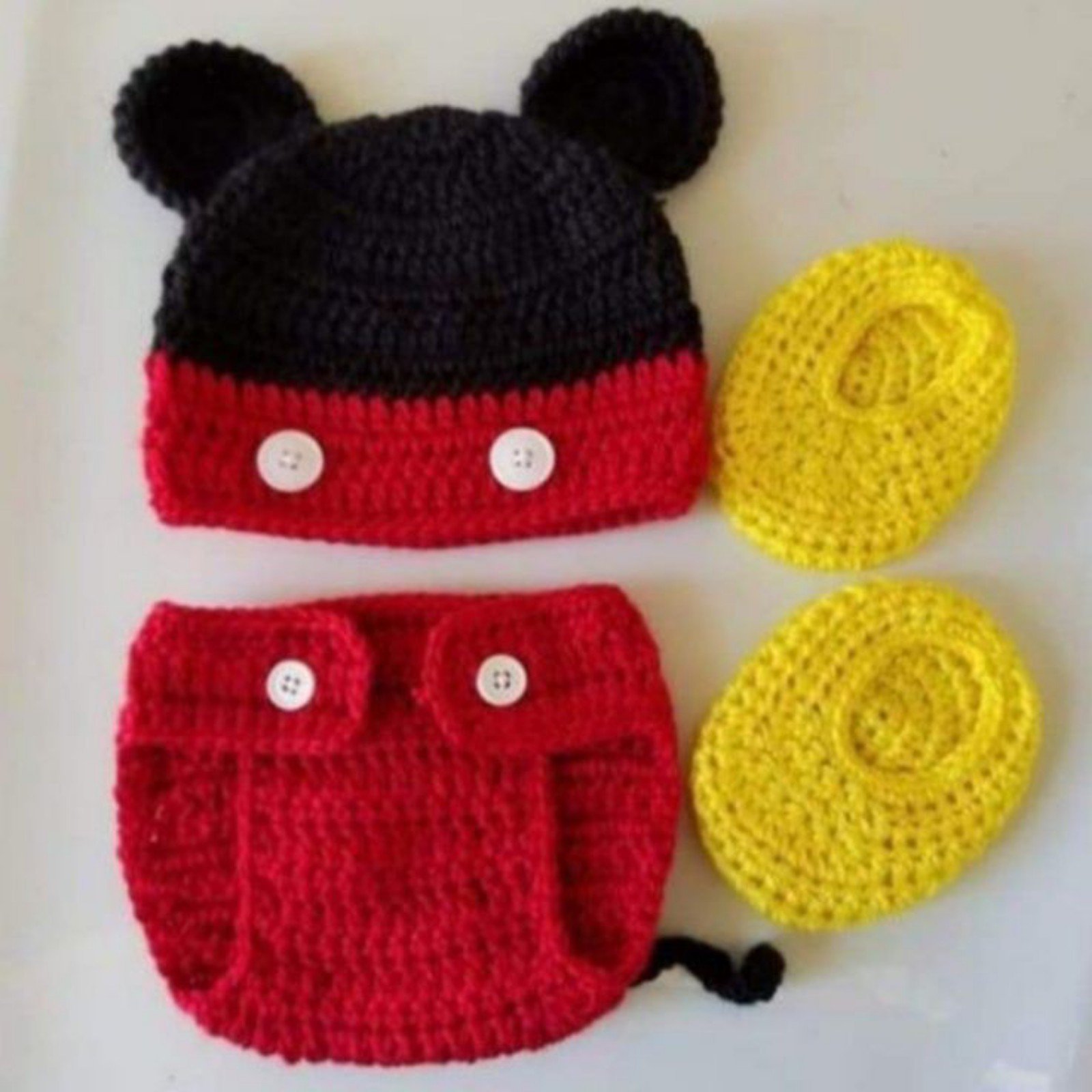 Crochet Baby Boy Mickey Mouse Inspired Outfit Photo Prop jaCb8gncn
