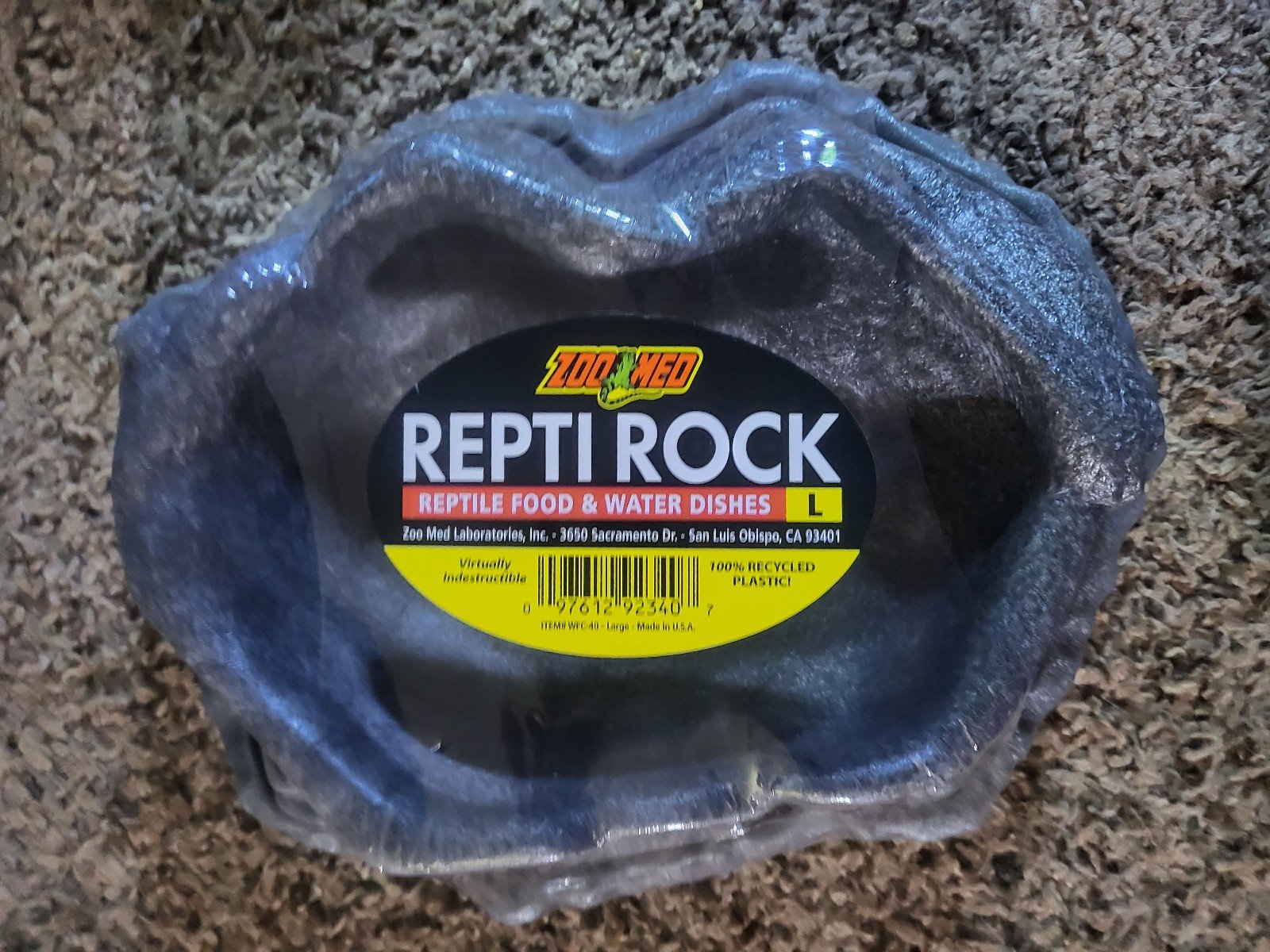 Grey rock reptile food dishes x2 QVlAY9fgu