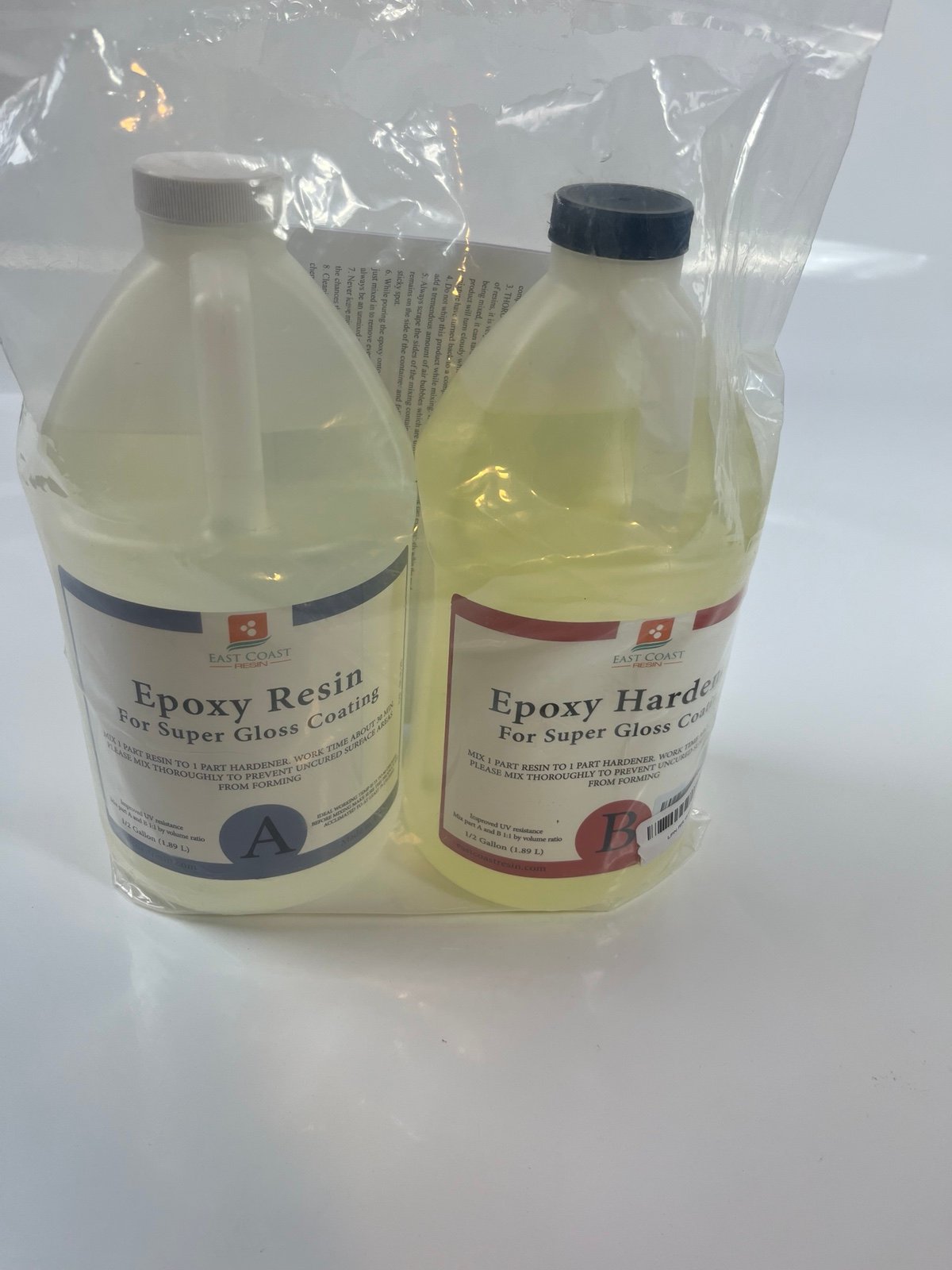 East Coast Resin Epoxy Resin & Hardener For Super Gloss Coating 1 Gallon Bottles kbHBjOJxN