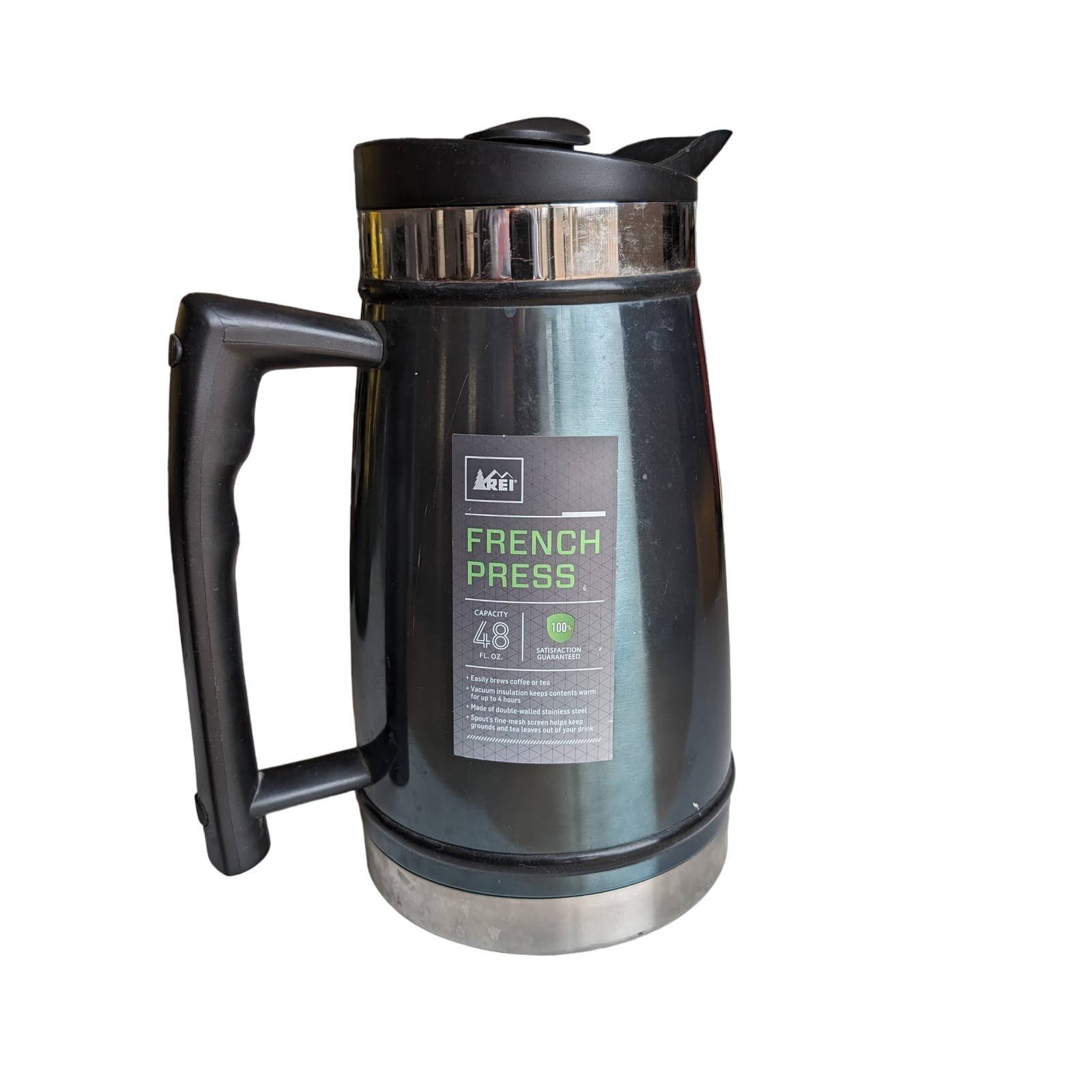 REI 48 oz Vacuum Insulated Double Wall Stainless Steel French Press Coffee Maker kwAclyRLy