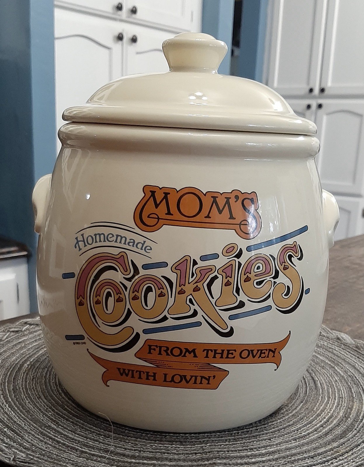 Vintage 1980’s Mom´s Cookies Ceramic Cookie Jar QYA6SypHA