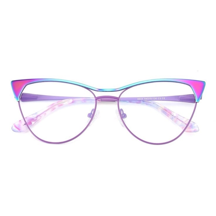 Blue Light Blocking Glasses, Metal Gradient Cat Eye Anti Eyestrain & UV Glare LjsFHOaO8