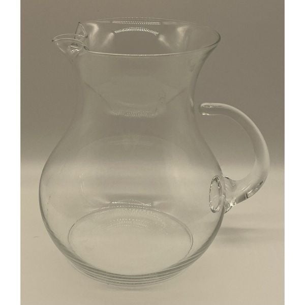 Vintage Glass Pitcher With Applied Handle 8 Inch High 32 Ounce O8NgxD0uX