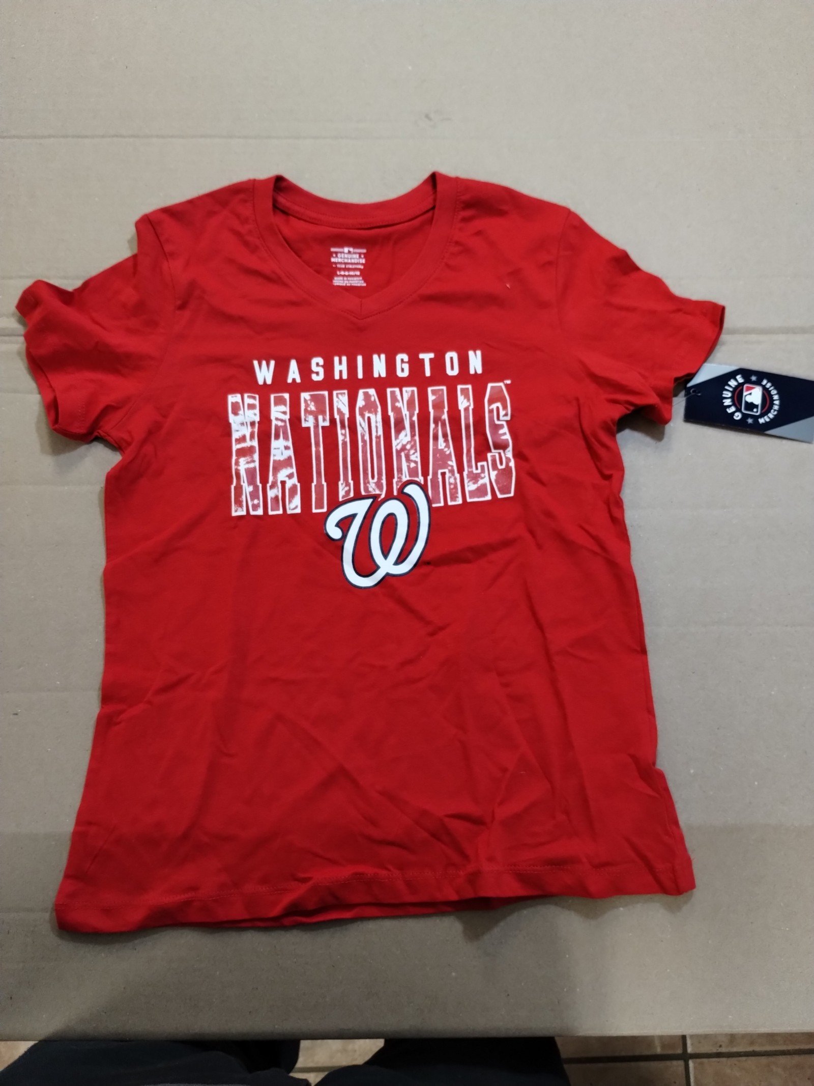 New Washington Nationals MLB baseball girls large v-neck t-shirt F80 oW2F1wYgf