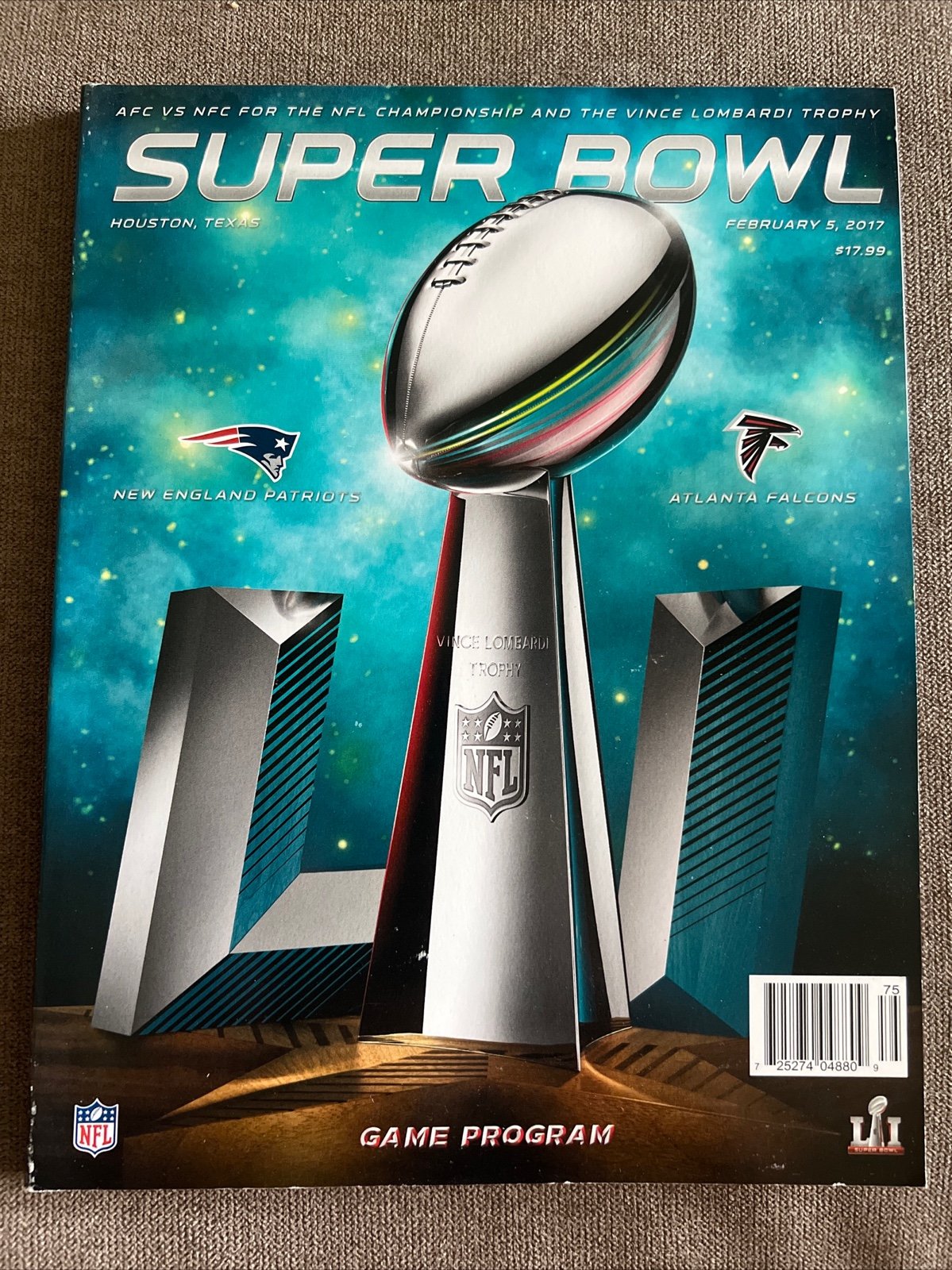 2017 Super Bowl 51 Official National Game Program Patriots Super Bowl Champions Glj95tHBZ