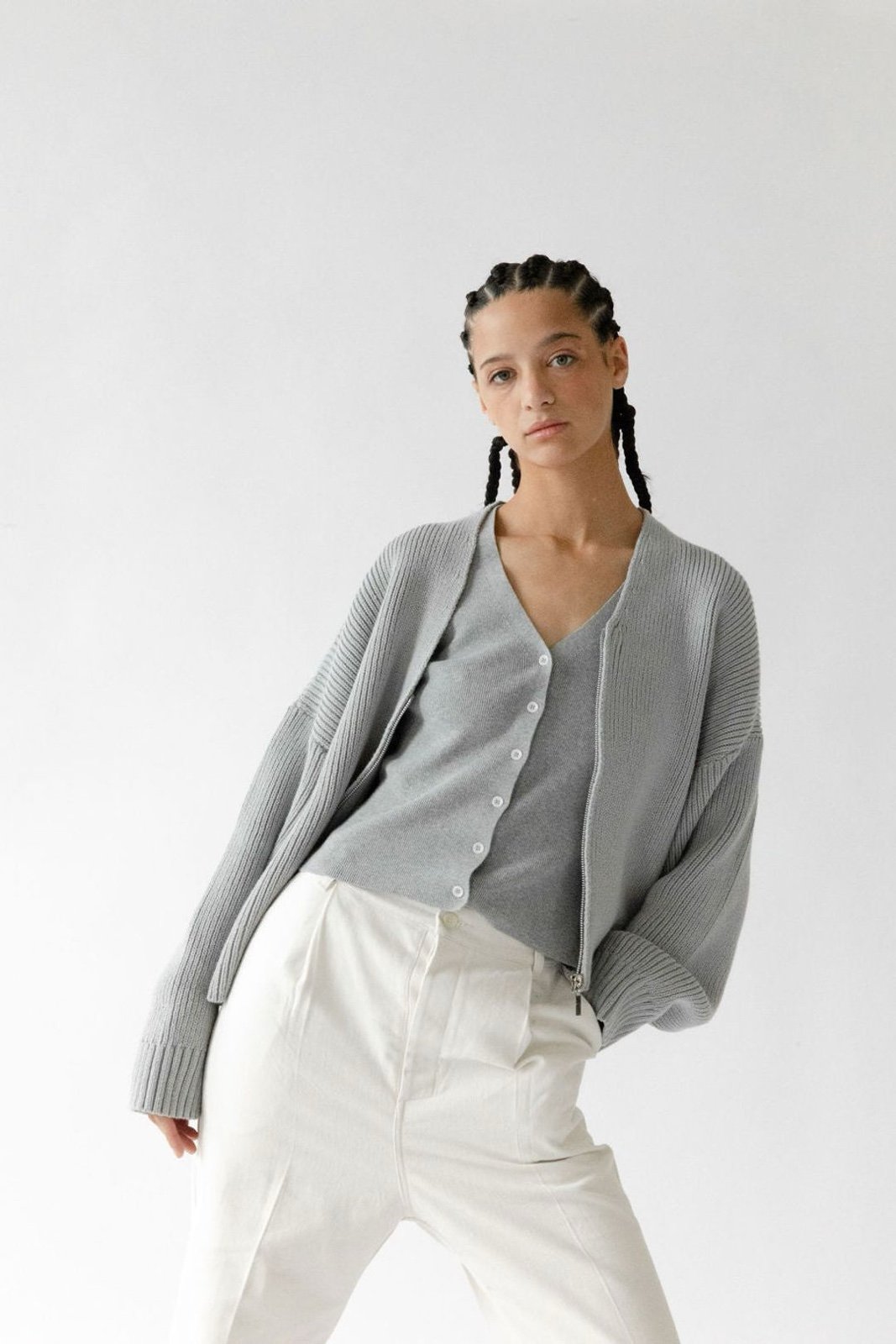 James Street Co. Fran Zip Cardi BRAND NEW WITH TAGS - Size (L)  Grey owHyZfPuu