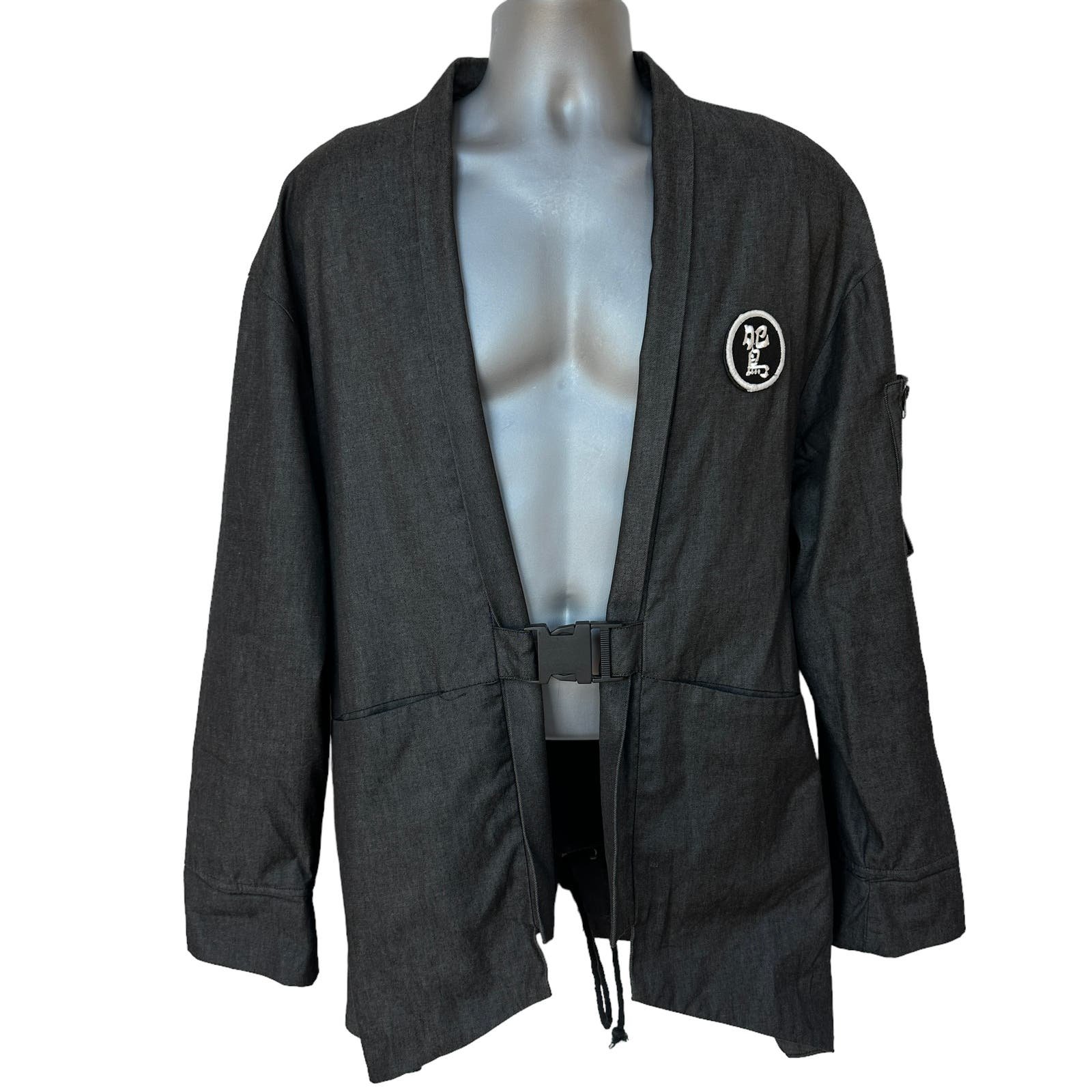 INXX Blazer Black Dark Gray Denim Jacket Asymmetrical Hem Men´s Size XL mUDdX70vl