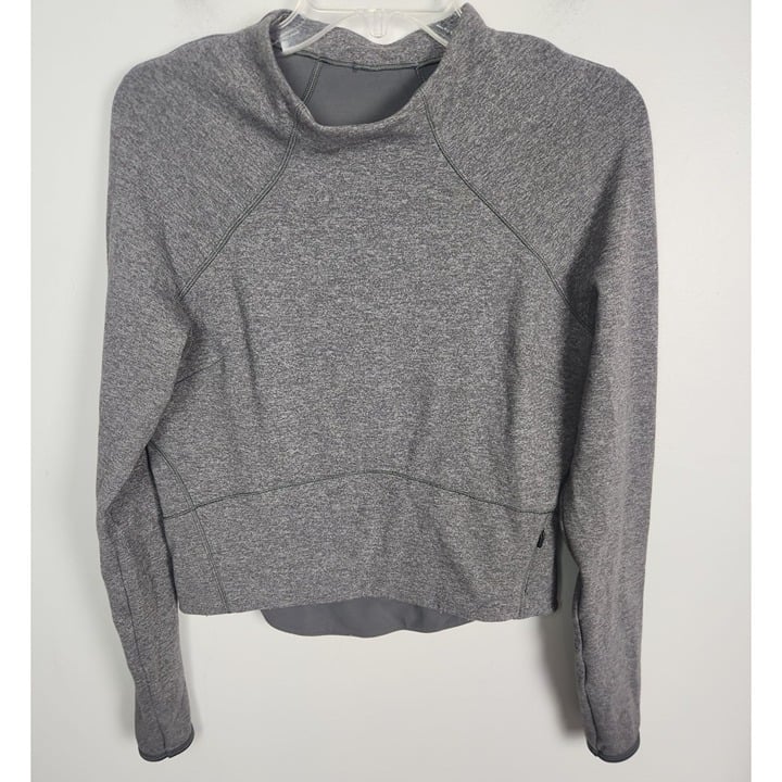 Lululemon Women´s Sz. 8 Hill And Valley Mock Neck Pullover In Grey ndjMi3Kva