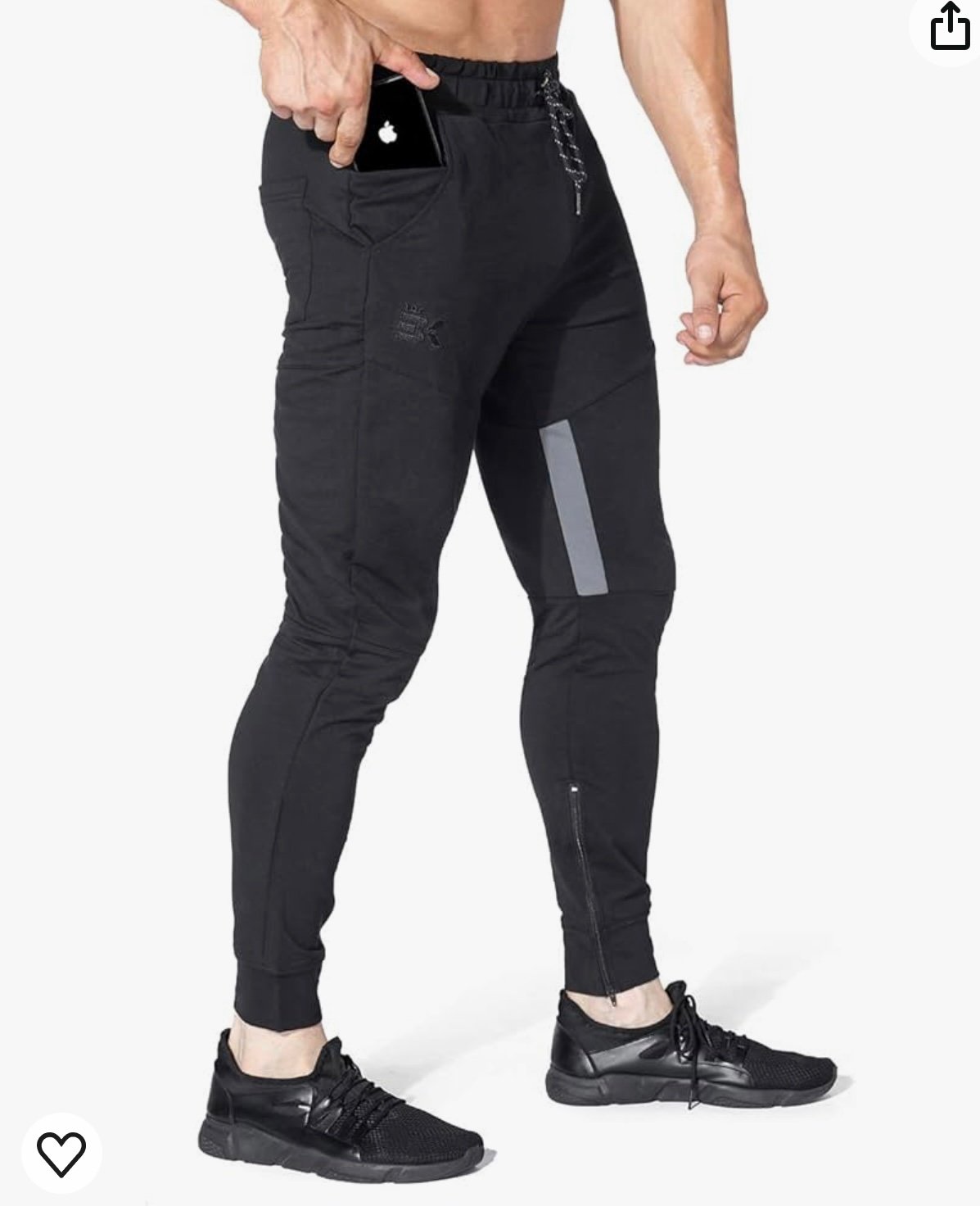 Mens Gym Jogger Pants, Casual Slim Workout Sweatpants with Zipper Pockets m3S4riv7j