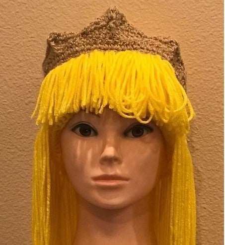 AURORA Sleeping Beauty Beanie-Hat-Wig, Princess Aurora Wig, chemo head cover GOADWsa41