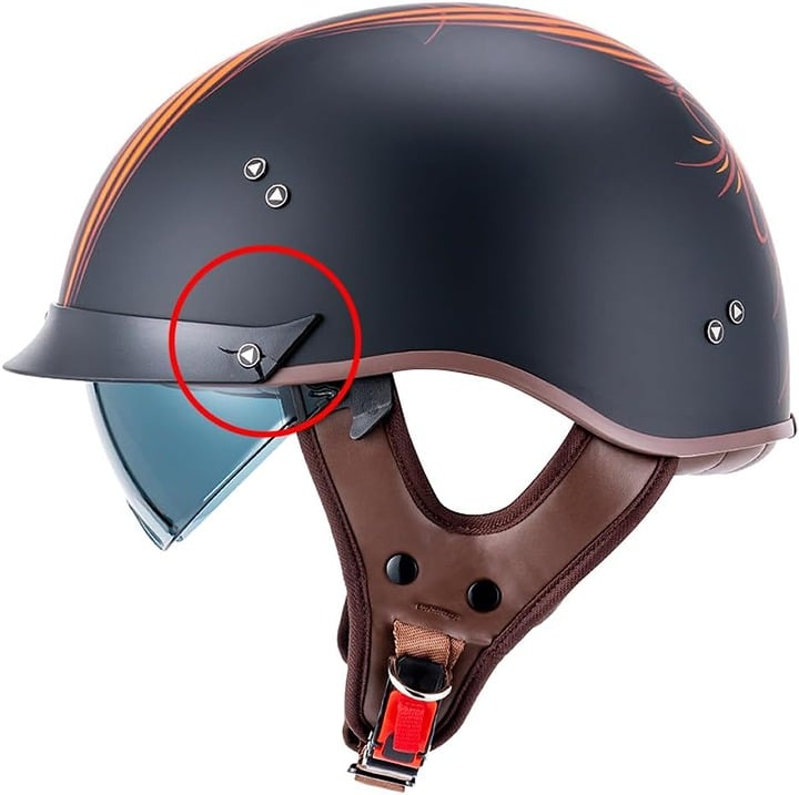 Helmets Open Face Sun Visor Quick Release Buckle DOT Approved P6abvVaJk