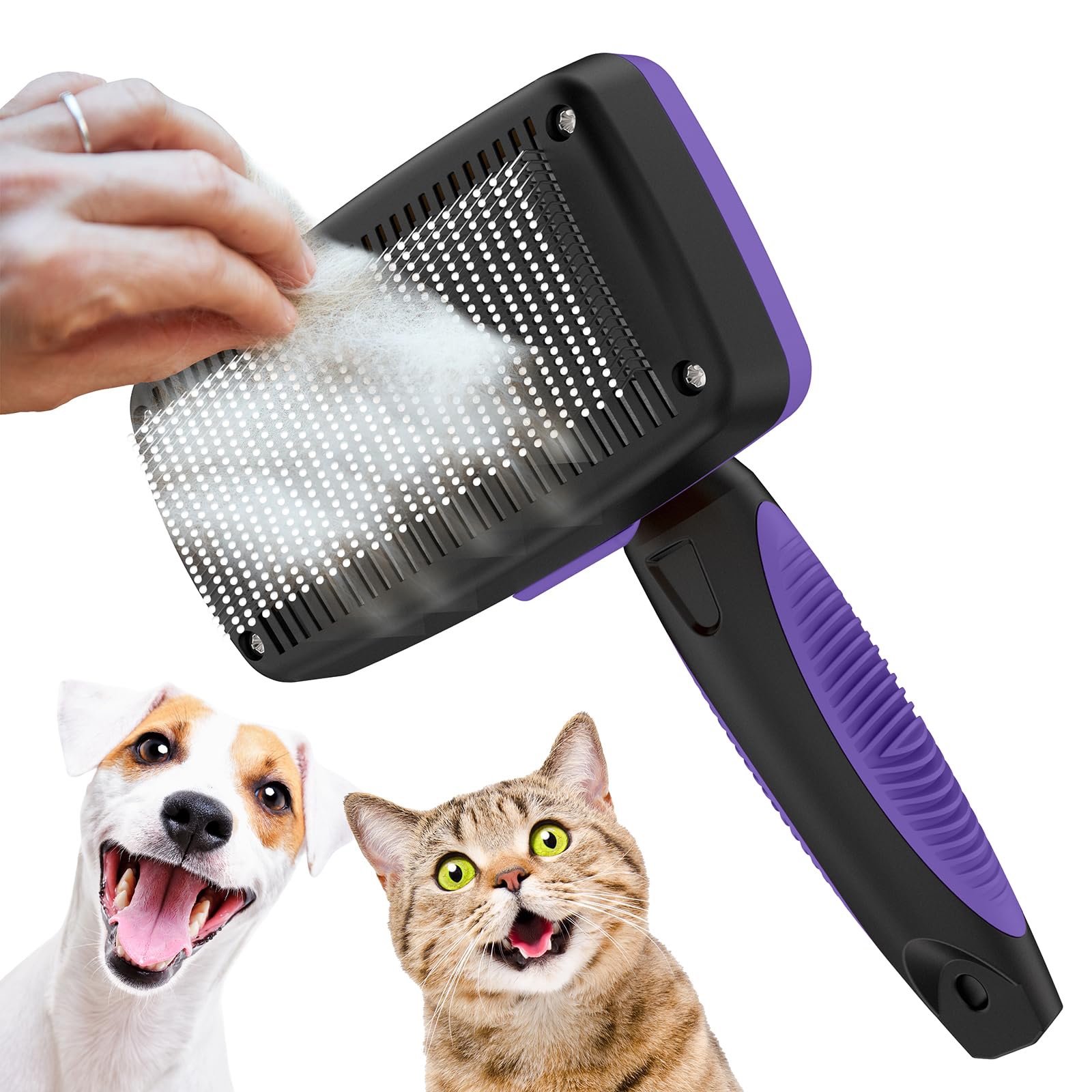 Self-Cleaning Slicker Brush for Dogs & Cats Grooming Combs for Short & Long Hair iK9KgqkqC