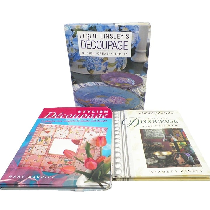 Decoupage Lot of 3 Books Decorative Decoupage, Stylish Decoupage, Leslie Linsley gruRHXKEX