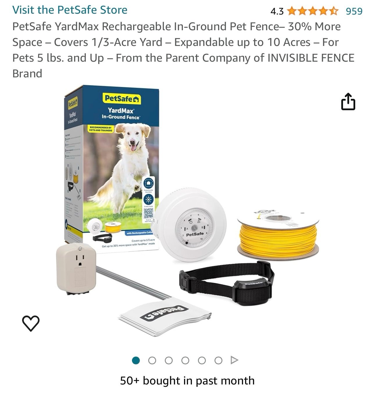PetSafe YardMax Rechargeable In Ground Pet Fence For Pets 5 Lbs & Up $299 Amazon r813RhMYs