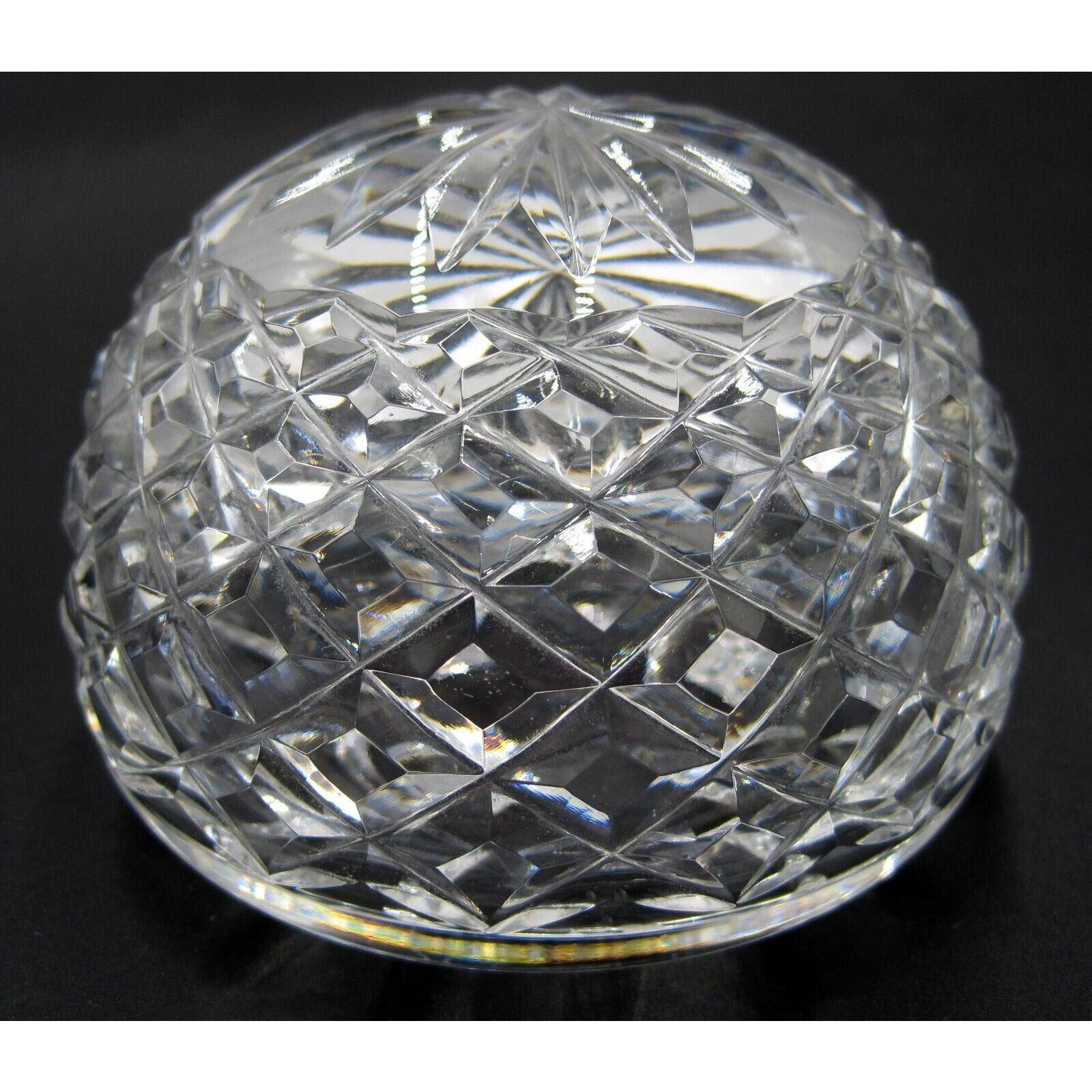 Waterford Lead Crystal Domed Faceted Starburst Hollow Paperweight kerNdpE2j