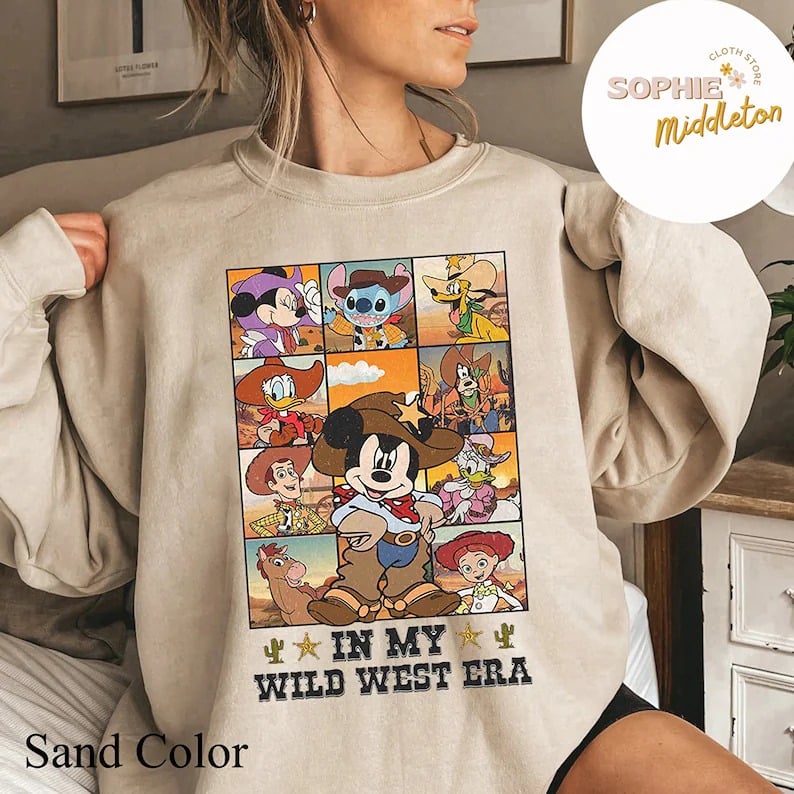 Vintage Mickey and Friends In My Wild West Era Sweatshirt QKqRxw6U7