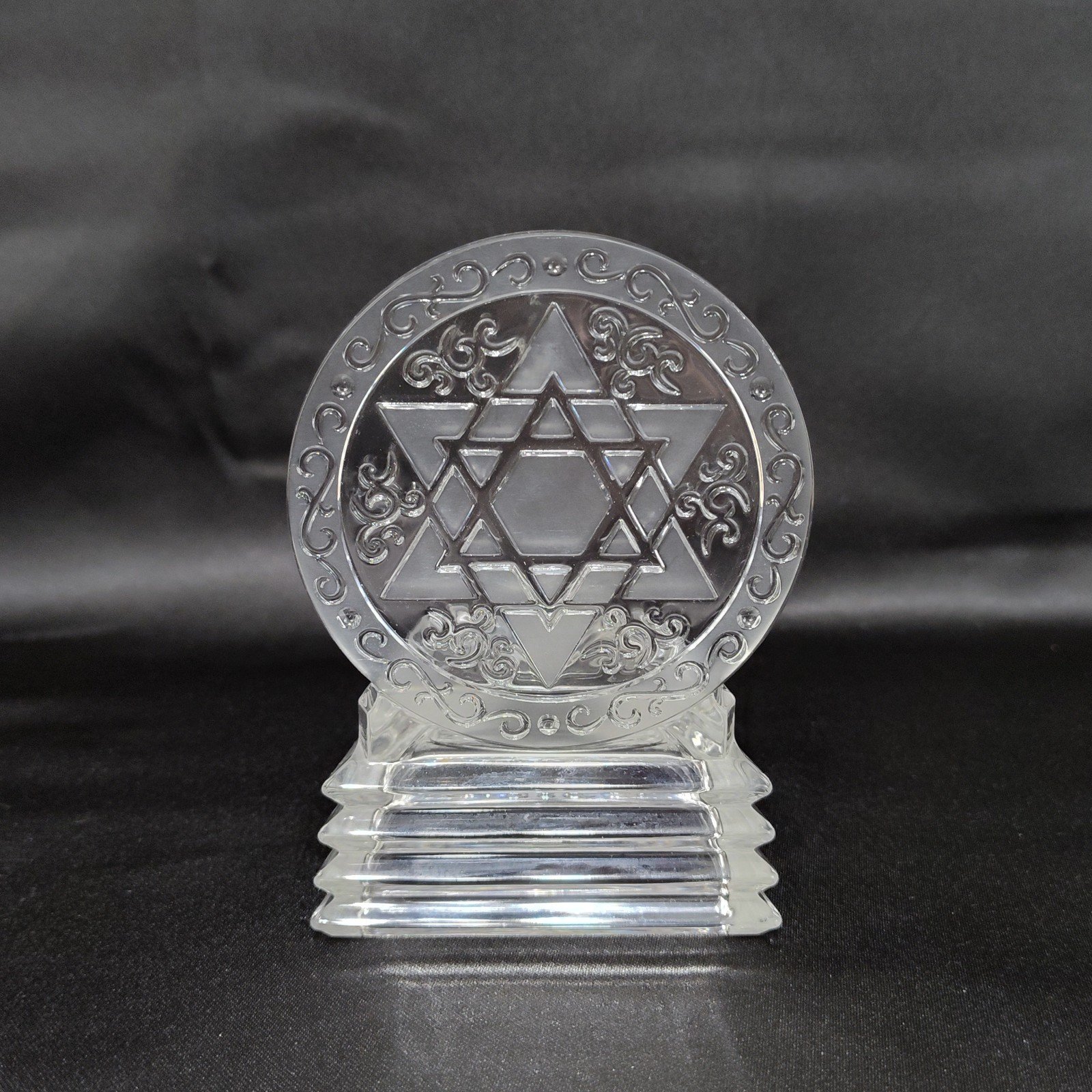Mikasa Jewish Star of David  Crystal Tea Light Candle Holder Yahrzeit  Holiday IrpnkvuuL