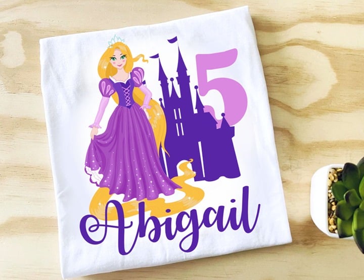 Girls Princess Rapunzel Tangled Personalized Birthday Shirt lsk9mWC2Y