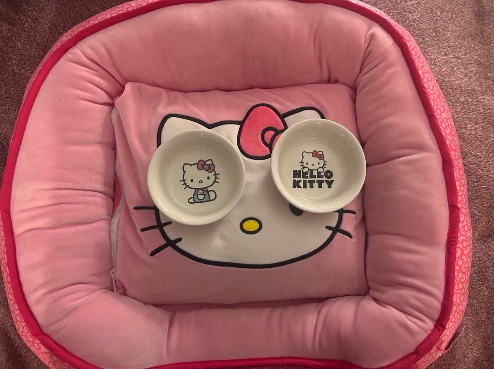 hello kitty dog bed with bowls NcaVr0kVG