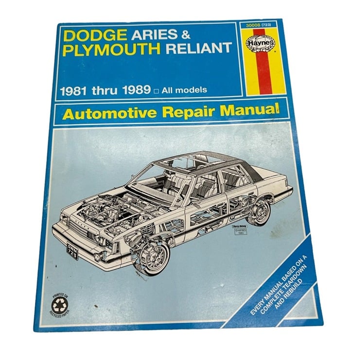 1990 Haynes Automotive Repair Manual Dodge Aries Plymouth Reliant 81-89 KO8N05vOL