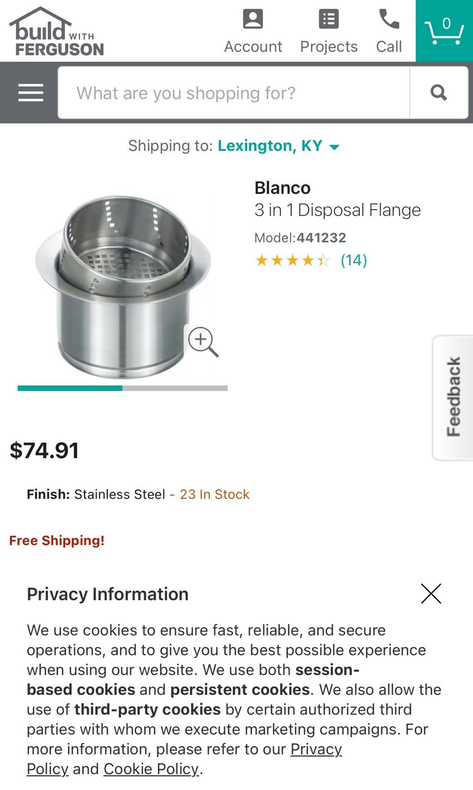 BLANCO 441232 3-in-1 Kitchen Stainless Steel Disposal Basket Flange Kit pFon8oRMq