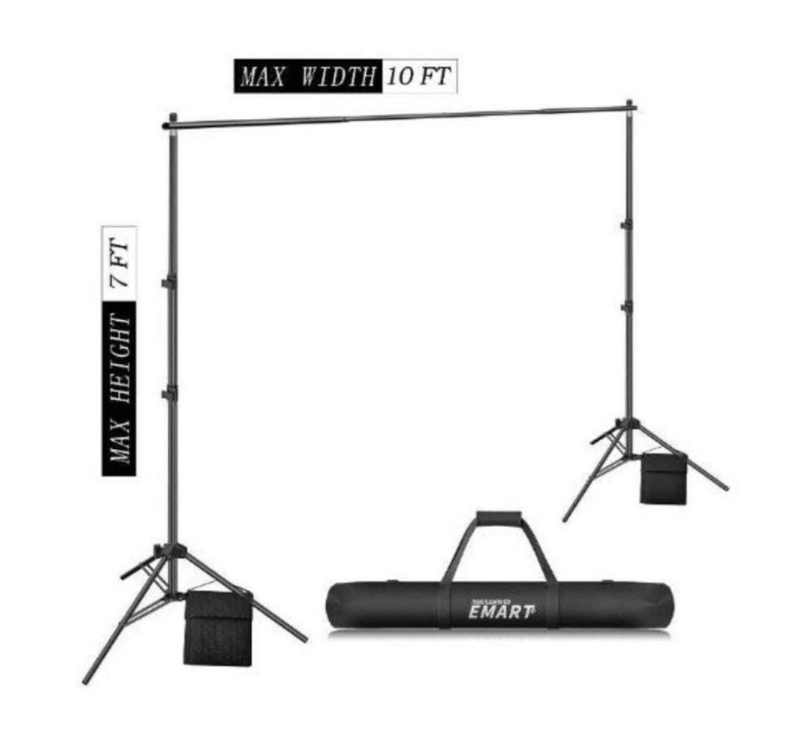 EMART Photo Video Studio 10Ft x7Ft Adjustable Background Stand Backdrop Support iYdflNegg