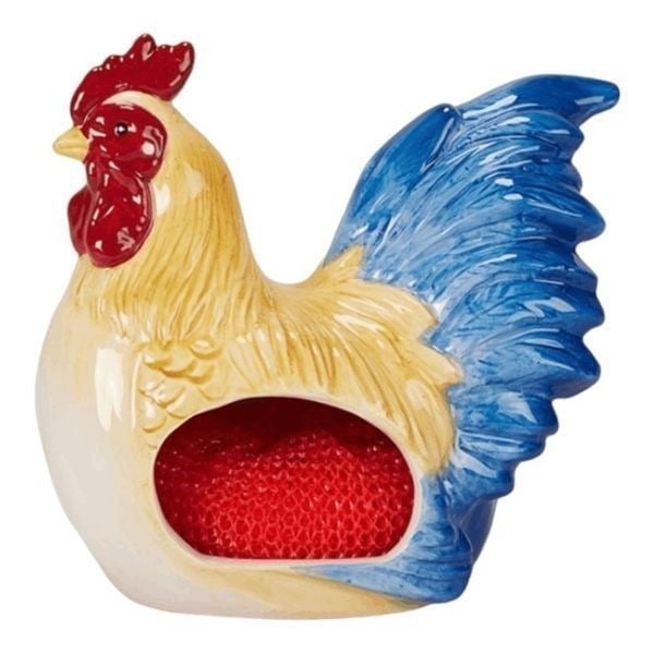Cracker Barrel Rooster Scrubby Holder with Scrubby P2bZxNY4U