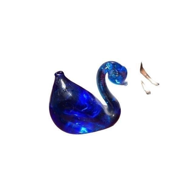 Cobalt glass Swan 3” Paperweight rojmGpqJm